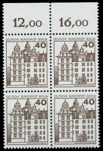 BERLIN DS BURGEN U. SCHLÖSSER Nr 614 postfrisch VIERERB 906BE6