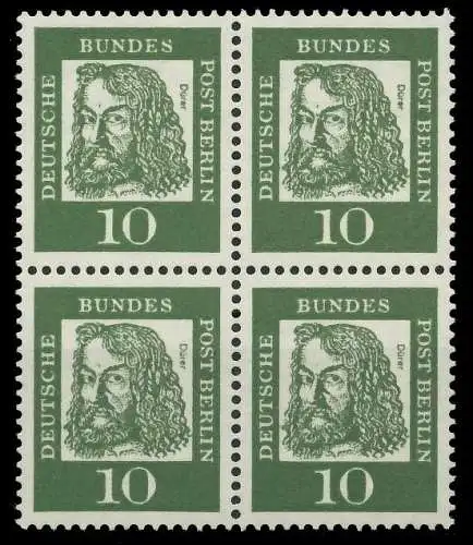 BERLIN DS BED. DEUTSCHE Nr 202 postfrisch VIERERBLOCK 906C46