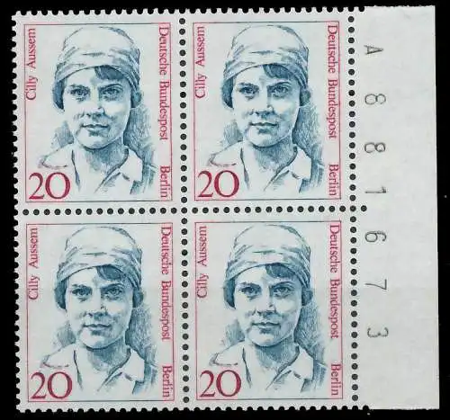 BERLIN DS FRAUEN Nr 811 postfrisch VIERERBLOCK SRA 906C8E