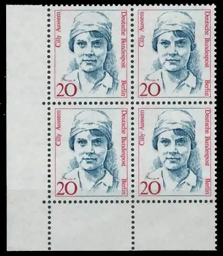 BERLIN DS FRAUEN Nr 811 postfrisch VIERERBLOCK ECKE-ULI 906C9A