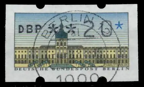 BERLIN AUTOMATENMARKEN Nr ATM 1-020 zentrisch gestempelt 914F36