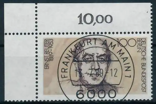 BERLIN 1989 Nr 846 zentrisch gestempelt ECKE-OLI 91502E