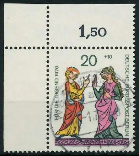 BERLIN 1970 Nr 355 zentrisch gestempelt ECKE-OLI 91D99A