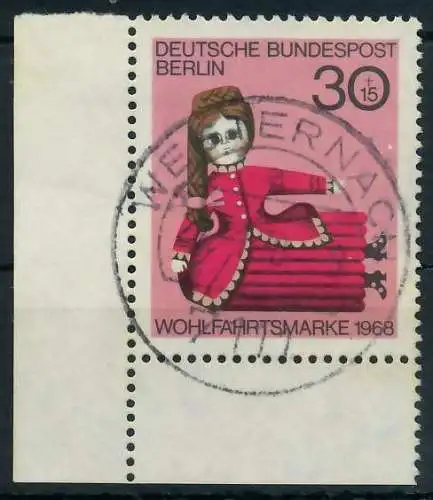 BERLIN 1968 Nr 324 zentrisch gestempelt ECKE-ULI 91D9BE