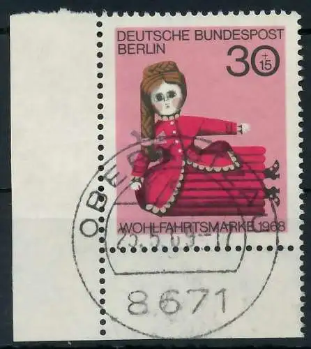 BERLIN 1968 Nr 324 zentrisch gestempelt ECKE-ULI 91D9DA