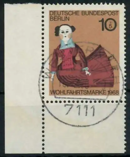BERLIN 1968 Nr 322 zentrisch gestempelt ECKE-ULI 91DA16