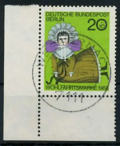 BERLIN 1968 Nr 323 zentrisch gestempelt ECKE-ULI 91DA1A