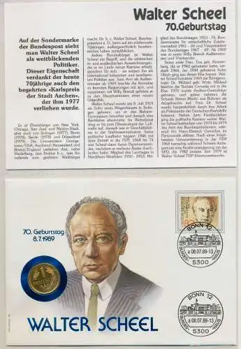 NUMISBRIEF 1 MARK VERGOLDET W SCHEEL 9206FA