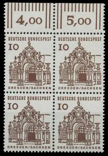 BRD DS BAUWERKE 1 Nr 454 postfrisch VIERERBLOCK ORA 9207CE