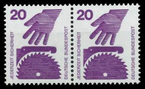 BRD DS UNFALLVERHÜTUNG Nr 696A postfrisch WAAGR PAAR S9826E6