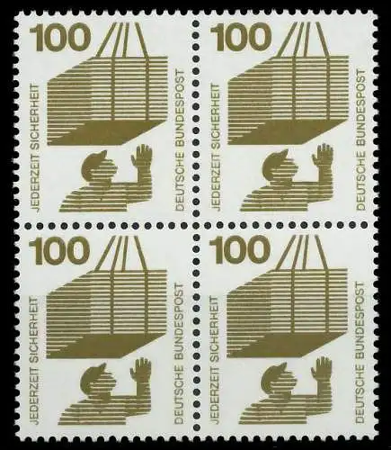 BRD DS UNFALLVERHÜTUNG Nr 702A postfrisch VIERERBLOCK 926B6A