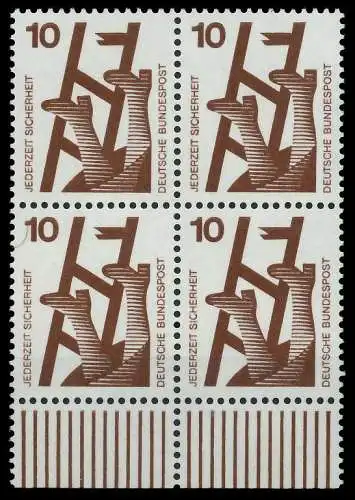BRD DS UNFALLVERHÜTUNG Nr 695A postfrisch VIERERBLOCK U 926B66