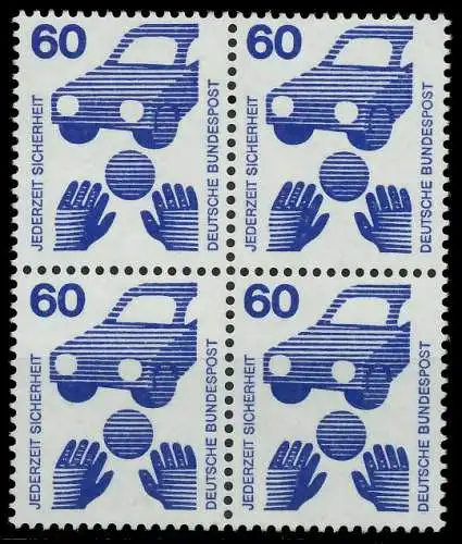 BRD DS UNFALLVERHÜTUNG Nr 701A postfrisch VIERERBLOCK 926B92