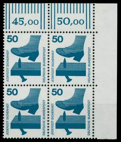 BRD DS UNFALLVERHÜTUNG Nr 700A postfrisch VIERERBLOCK E 926C72