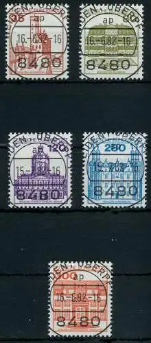 BRD DS BURGEN U. SCHLÖSSER Nr 1139-1143 zentrisch gestempelt 927156