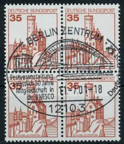 BRD DS BURGEN U. SCHLÖSSER Nr 1139 zentrisch gestempelt VIER 92717A