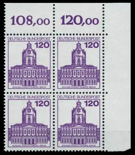 BRD DS BURGEN U. SCHLÖSSER Nr 1141 postfrisch VIERERBLO 92B966