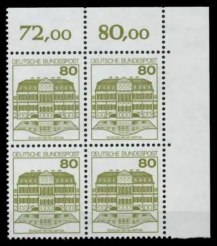 BRD DS BURGEN U. SCHLÖSSER Nr 1140 postfrisch VIERERBLO 92B96A