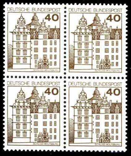 BRD DS BURGEN U. SCHLÖSSER Nr 1037 postfrisch VIERERBLO S9885CE