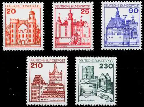 BRD DS BURGEN U. SCHLÖSSER Nr 995-999 postfrisch S98863E