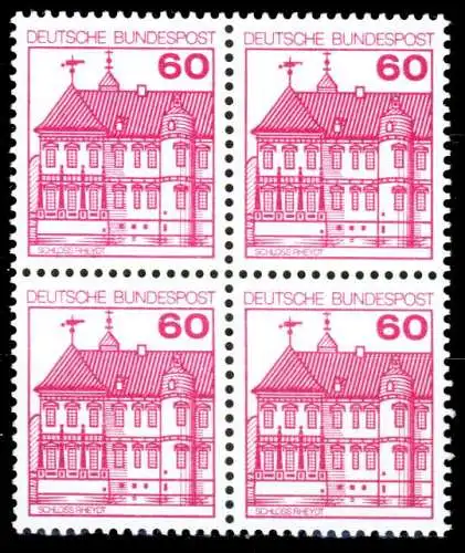 BRD DS BURGEN U. SCHLÖSSER Nr 1028 postfrisch VIERERBLO S988686