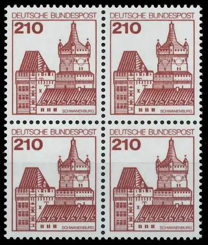 BRD DS BURGEN U. SCHLÖSSER Nr 998 postfrisch VIERERBLOC S9886D6