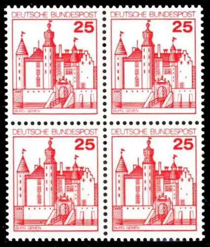 BRD DS BURGEN U. SCHLÖSSER Nr 996 postfrisch VIERERBLOC S98870A