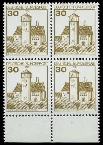 BRD DS BURGEN U. SCHLÖSSER Nr 914 postfrisch VIERERBLOC 92BC9E