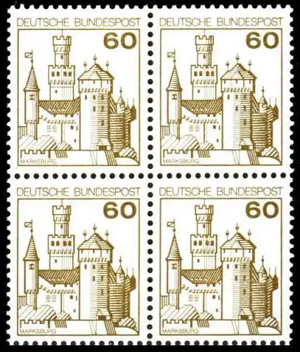 BRD DS BURGEN U. SCHLÖSSER Nr 917 postfrisch VIERERBLOC S98884E