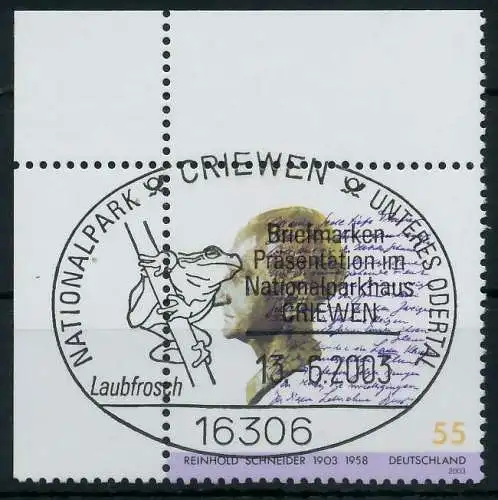 BRD 2003 Nr 2339 zentrisch gestempelt ECKE-OLI 9361DA