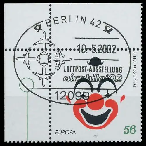 BRD BUND 2002 Nr 2252 zentrisch gestempelt ECKE-OLI 93646E