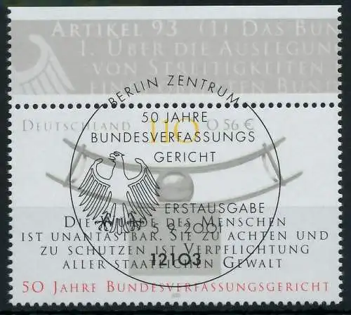 BRD 2001 Nr 2214 ESST zentrisch gestempelt ORA 9365BA