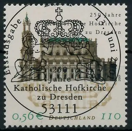 BRD 2001 Nr 2196 ESST zentrisch gestempelt 93661E