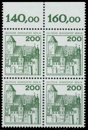 BERLIN DS BURGEN U. SCHLÖSSER Nr 540 postfrisch VIERERB 940F7E