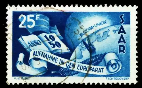 SAARLAND 1950 Nr 297 zentrisch gestempelt 41CF22