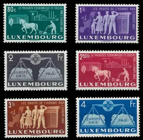 LUXEMBURG 1951 Nr 480 (478)-483 postfrisch 973B0A