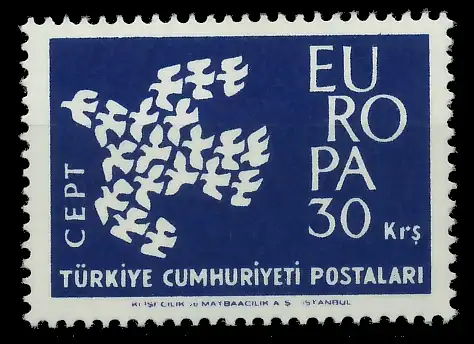 TÜRKEI 1961 Nr 1820 postfrisch SA1DADE