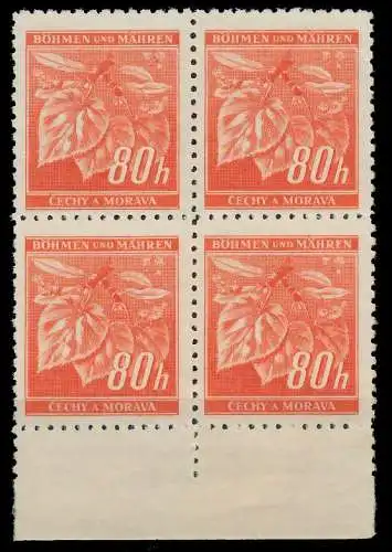 BÖHMEN MÄHREN 1941 Nr 66a postfrisch VIERERBLOCK URA 828716