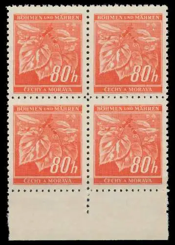 BÖHMEN MÄHREN 1941 Nr 66a postfrisch VIERERBLOCK URA 8286F2