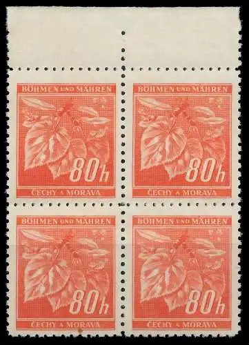 BÖHMEN MÄHREN 1941 Nr 66a postfrisch VIERERBLOCK ORA 828746