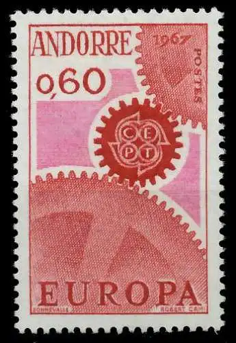 ANDORRA (FRANZ. POST) 1967 Nr 200 postfrisch 9C83C6