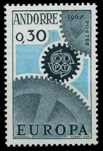 ANDORRA (FRANZ. POST) 1967 Nr 199 postfrisch 9C83CE