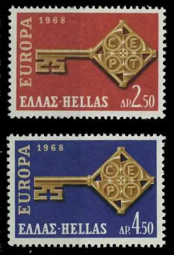 GRIECHENLAND 1967 Nr 974-975 postfrisch 9D16BA