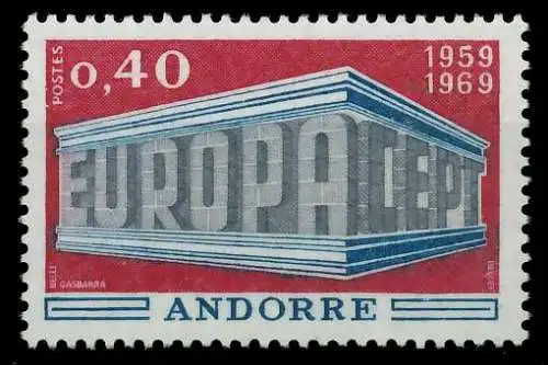 ANDORRA (FRANZ. POST) 1969 Nr 214 postfrisch SA5E6AA