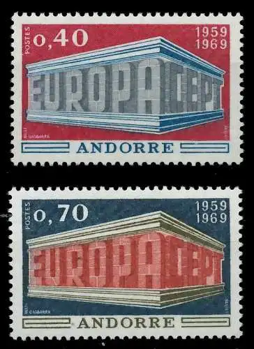 ANDORRA (FRANZ. POST) 1969 Nr 214-215 postfrisch 9D192A