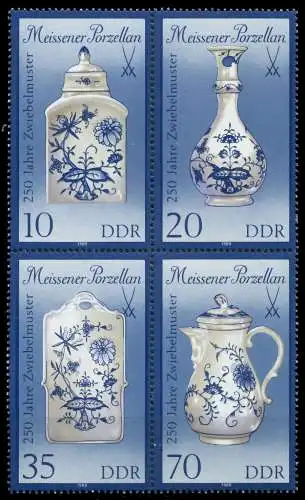 DDR ZUSAMMENDRUCK Nr 3241IIVB postfrisch VIERERBLOCK 00EBA2