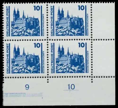 DDR DS BAUWERKE DENKMÄLER Nr 3344 postfrisch VIERERBLOC 020BAA