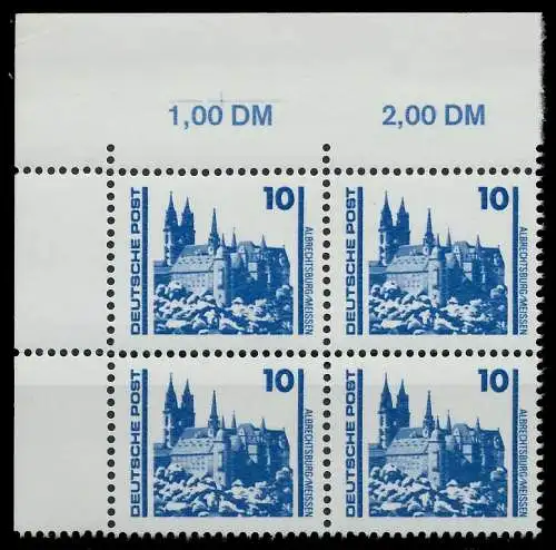 DDR DS BAUWERKE DENKMÄLER Nr 3344 postfrisch VIERERBLOC 020BBA