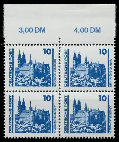DDR DS BAUWERKE DENKMÄLER Nr 3344 postfrisch VIERERBLOC 020BD2