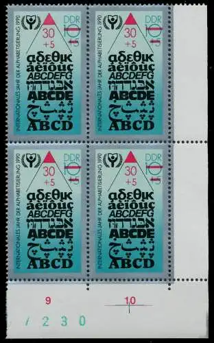 DDR 1990 Nr 3353 postfrisch VIERERBLOCK ECKE-URE 020BF6